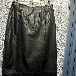 Vintage leather pencil skirt